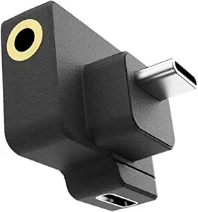 bof Dual USB-C 3.5mm Mic Adapter, Charging and Data Transfer, Vlogging Accessories for DJI Osmo Action Camera