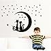 YESURPRISE New PVC Home Art Decor Mural creative Cats Sitting on New Moon Starry Sky Silhouette Wall Stickers Mural Art Decoration For Bedroom/Livingroom/Televison Removable Studyroom sofa Wallpaper Paper House Kids Boys Girls Room Decorative DIY Decoration