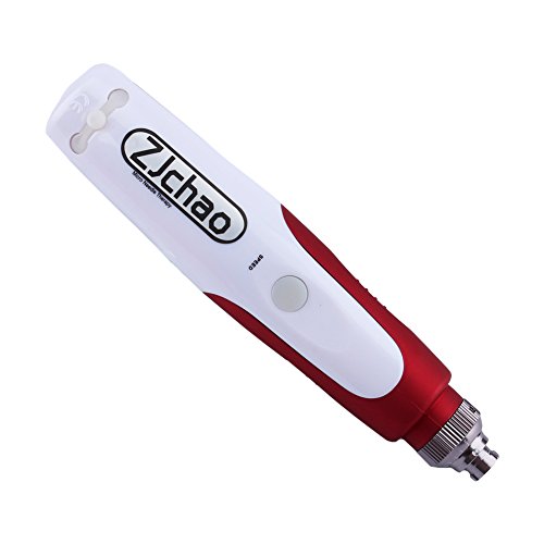 ZJchao(TM) Red Electric Auto Derma Micro Needle Stamp with 10pcs 0.25MM-2.0MM Adjustable 12 Needle Cartridge