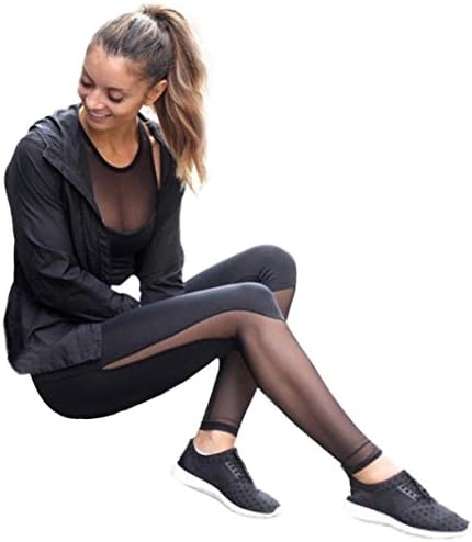 Women Pants,BA Zha Women Fitness Leggings High Waist Mesh Patchwork Leggings Skinny Push Up Pants Training Cropped Pants Hight Waist Yoga Fitness Running Gym Stretch Sports Pants Trouser (M, Black)