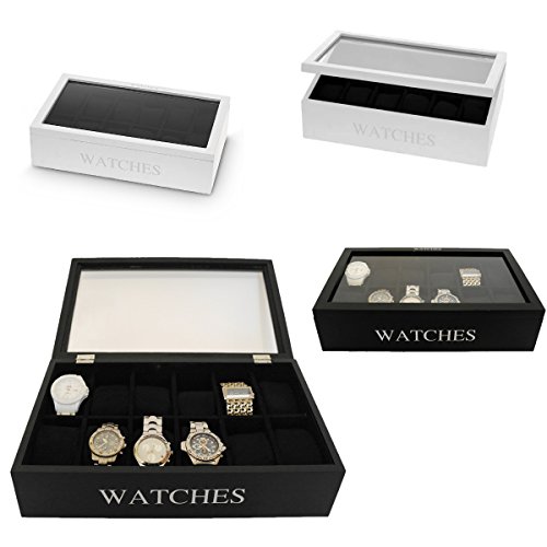 LS Design Holz Uhrenbox Uhrenschatulle Uhrenkiste Uhrenkasten Weiss LS Design Holz Uhrenbox Uhrenschatulle Uhrenkiste Uhrenkasten Weiss