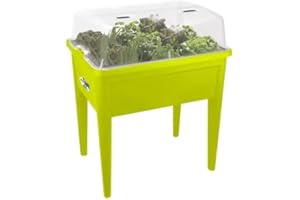 ELHO FLORUS Set da tavolo per coltivazione, aiuola rialzata per giardino o balcone, con coperchio protettivo, 26,4 x 37 x 78,0 cm, grigio/antracite