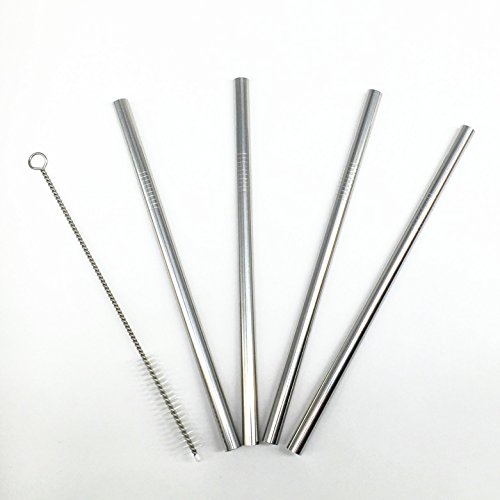 Edelstahl-Trinkhalme, edelstahl, Straight-Wide - 2