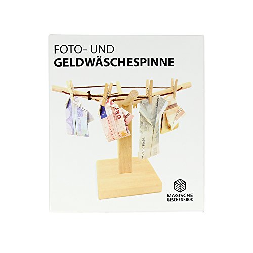 Wäsche-Spinne aus Holz mit liebevoller Gravur – Bleibt einander stets verbunden… – [Motiv Brautpaar] – kreative und originelle Geld-Geschenke oder Foto-Geschenke Verpackung zur Hochzeit – 20cm x 15cm - 4