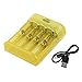 Produktbild XHC Schutzhülle, Ledertasche Flip Case Minsk W4 5V / 2A IMR/LHon-Ladegerät für 14500, 14650, 16500, 16340 (RCR123), 16650, 17350, 17500, 17650, 17670, 17700, 18350 (Gelb) (Farbe : Gelb)