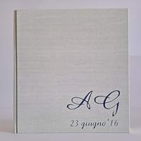 Album fotografico in tela di lino con INIZIALI E DATA INCISI E PERSONALIZZABILI A TUA SCELTA regalo originale wedding, san valentino, anniversari, nozze, compleanno, nascita, prima comunione ecc.