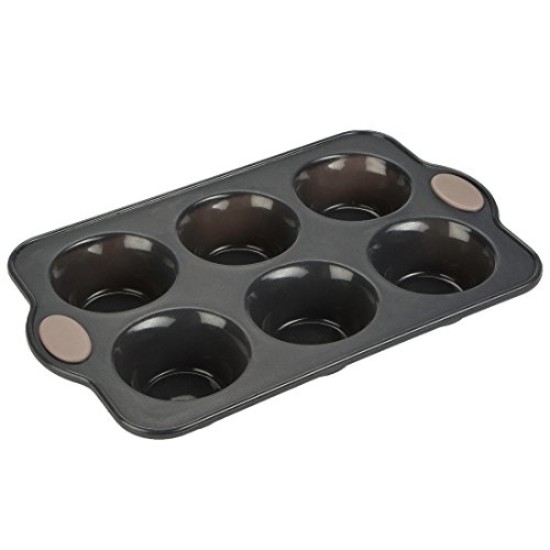 Levivo Silikon Muffin-Backform für 6 Muffins, 27.5 x 17 cm, Grau