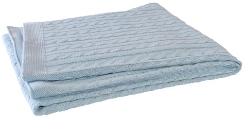 Jollein Blanket (75 x 100 cm, Cable Knit Light Blue)