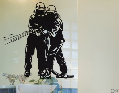 Wandtattoo Feuerwehr-Männer uss281 Wandaufkleber Wandsticker Kinderzimmer 40 x 44 petrol - 3