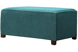 POIUYT Rettangolare Copri Pouf, Elasticizzato Fodera per Pouf in Tessuto Jacquard Copertura Dell'Ottomano Morbido Elastico Fodera per Pouf Lavabile Copri Poggiapiedi per Soggiorno