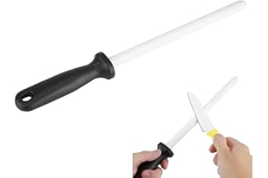 FTORY Varilla de afilado de cerámica, afilador de cuchillos profesional para cuchillos cocina, 8 pulgadas Afilador de varillas de cerámica herramienta de molienda de piedra para cuchillos de cocina, tijeras