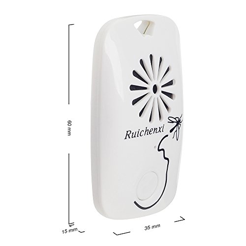 Ruichenxi Ultraschall Mückenabwehr Schädlingsbekämpfer Schädling Repeller Moskito Schädlingsbekämpfung Mückenabwe gegen Moskito,Mäuse, Kakerlaken, Ameisen, Wanzen, Holzwurm, Flöhe, Spinnen, Außen- und Innenbereich Safe Für Kinder und Haustiere Umweltfreundlich, keine Notwendigkeit Plug-in (1 Batterie enthalten,4 modi) (1) - 2