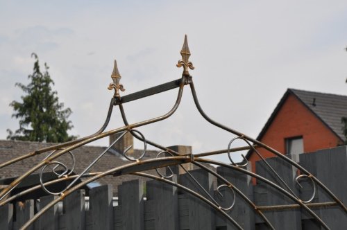 Wand – Rosenbogen 10mm Massiveisen! B: 160cm Verzinkt Wandrosenbogen - 4