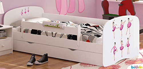Belivin - Belivin® Kinderbett Milano mit vielen verschiedenen Motiven (Größen 140x70cm u. 160x80cm) - 160x80cm, 19 Baletttänzerin