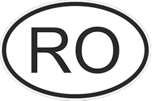 Akachafactory Naklejka na ścianę, samoprzylepna, motyw samochodu, motocykla, owalny kod kraju rumuński ro Rumunia