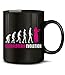 Produktbild love-all-my-shirts Querflöterin Evolution Musik 4589 Fun Tasse Becher Kaffeetasse Kaffeebecher Schwarz-Pink