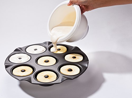 Zenker 8er Apfelküchli-Backblech, Apfelküchlein Backform, Backblech antihaft für 8 kleine Kuchen mit Loch (Kuchenform: rund, Ø 8 cm), Menge: 1 Stück - 4