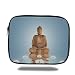 Produktbild Tablet Bag for Ipad air 2/3/4/mini 9.7 inch,Sculptures Decor,Meditation Lotus Lilly Flowers with Reflection on Water Eastern Tranquility Zen Print,Blue White,3D Print