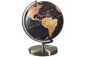 Mascagni 20Z O1149 Globe Terrestre décoratif-Mappemonde-Base Cuivre Doré-Diamétre 25 cm