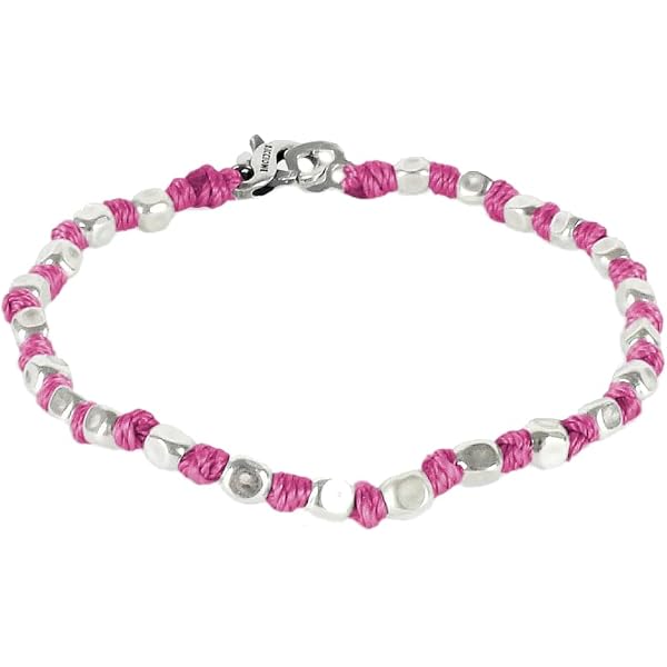 Bracciale Unisex Spadarella Con Sfere In Argento 925 E Cotone Nautico Blu – Fatto A Mano In Italia, 19 Cm