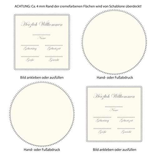 Baby Handabdruck und Fußabdruck Bilderrahmen Set in weiß, Abdruckset Made in Germany, besonderes Geschenk zur Geburt für Neugeborene, auch für Babyabdrücke von Zwillingen geeignet - 7