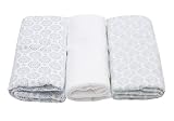 Moltontücher / Flanellwindeln / Babyunterlagen (3er Set), 100% naturreine Baumwolle – VIELE FARBEN UND MUSTER - 2