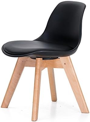 JUNDENGZI Children's Solid Wood Stool Backrest Chair Soft Bag Kindergarten Baby Chair Plastic Black 37*42*54cm