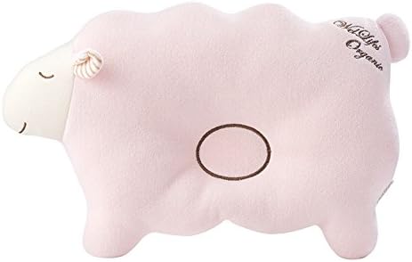 Baby Pillow For Newborn Organic Cotton, Protection for Flat Head Syndrome (lamb Pink)