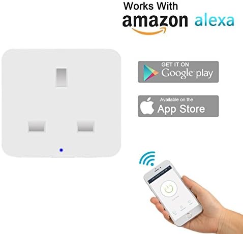 Wifi Mini Socket Smart Plug, Hompie Smart Switch Power Outlet Timing Function, Compatible with Amazon Echo Google Assistant Via Voice Control, No Hub Required, Control Your Devices from Anywhere-White