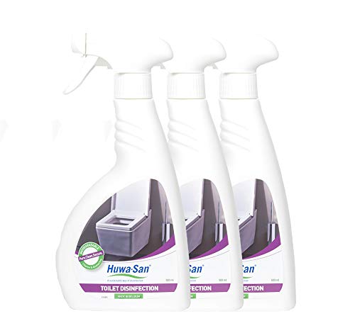 Huwa San TOILET Toilettendesinfektion Hygienespray Toilettenreiniger (3 x 500ml Vorteilspack)