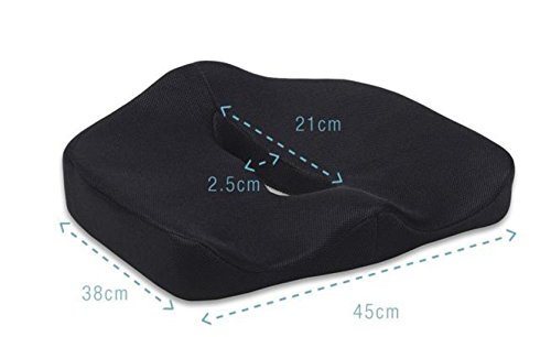 Lumbalschmerzen Relief Kissen – Kingwo Auto-Kissen Stuhlkissen Ischias Kissen Prostata Kissen Hemorrhoid Kissen Rückenschmerzen Kissen Steißbein Kissen – Steißbein 17,7 Kissen „* 15“ * 5.1 „Für Bürostuhl, Auto, LKW, Flugzeug, Rollstühle etc. – Bietet Relief für Schmerzen im unteren Rücken, Steißbein, Steißbein, Ischias, Becken- Schmerz usw. (black) - 4