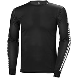 Helly Hansen HH LIFA Stripe Crew Ropa Interior, Hombre, Negro, L