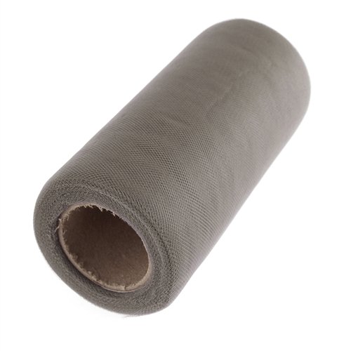 Homeford Direct Premium American Tulle Roll, Made in USA, 6-Inch, 25 Yards, Metal Grey, 6 inches