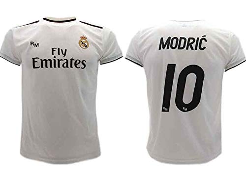 Maglia Ufficiale Real Madrid Modric Bianco Home 2018 2019 in Blister Regalo (12 Anni)