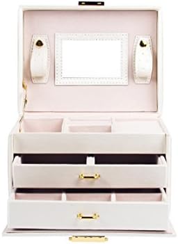 Jewellery Boxes for Women, Amidi Travel Jewellery Box Organiser with Mirror, Necklace Ring Box Earring Organiser Jewellery Case as Birthday Gifts for Girls