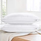 viewstar Oreiller 40 × 70 Lot de 2, Oreiller Ferme Coton Oreiller Moelleux Classique Coussin Blanc Garnissage Fibre Creuse Oreiller Sommeil Anti-Acarien Hypoallergénique Anti-Transpiration Blanc