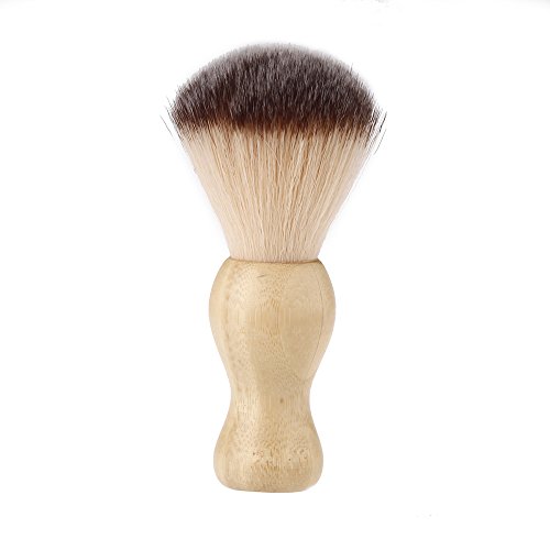 Anself Beard Brush Shaving Mustache Brush with Bamboo Handle