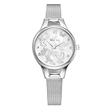 Armbanduhren Mode-Accessoires, Frauen Schmetterling Strass Legierung Band r?mische Ziffer Quarz-Armbanduhr - Silber