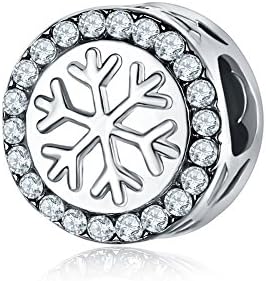 WAYA Silver Charms Snowflake Transparent Synthetic Crystal Beads For Pendant Necklace Bracelets Bangle