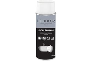 DELKOLOR - Peinture Epoxy Sanitaire Blanc - 400ml - Couleur BLANC