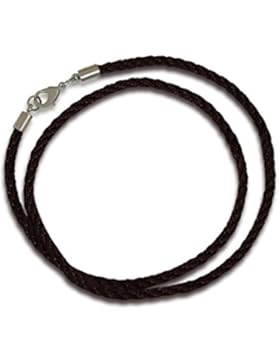 Halskette Nylon geflochten, braun, 3mm