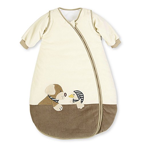 Preisvergleich Produktbild Sterntaler Schlafsack für Kleinkinder, Abnehmbare Ärmel, Wärmeregulierung, Reißverschluss, Größe: 90, Hanno, Crème / Braun
