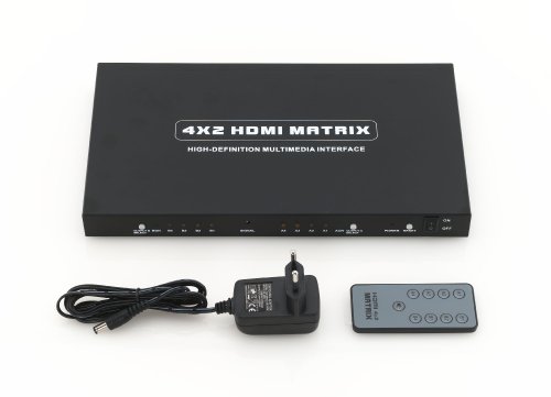 deleyCON HDMI Matrix 4×2 – 3D Ready / 1080p / Verteiler Switch Splitter 4 Port – Metallgehäuse - 6