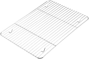 KKPLZZ Kratki do gotowania ze stali nierdzewnej, stojak na grilla, stojaki chłodzące do grilla, prostokątna siatka do gotowania na grilla, gotowania, pieczenia, suszenia grillowania
