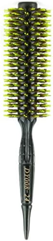 Dianyi Black Natural Hair Brush Round Boar Bristle 2.2Inch With Nylon For Hair Drying Styling Curing Adding Hair Volume