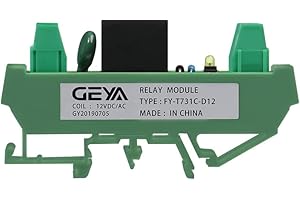 GAEYAELE 1 Channel Relay Module AC/DC 12V Din Rail Mounted GSM Relay Control Timer Module (FY-T731-12VACDC)