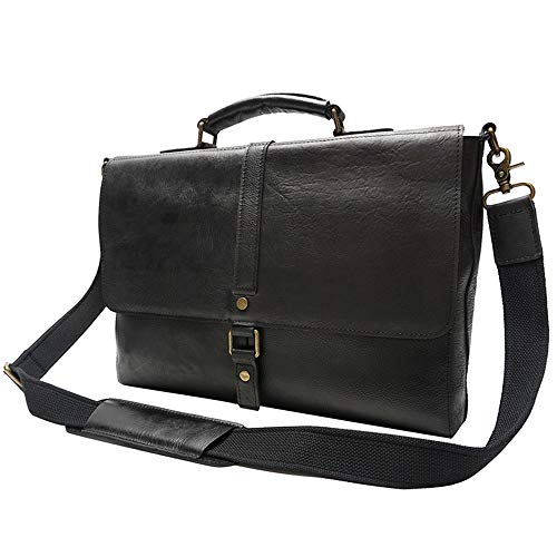 KTYXGKL Herren Aktentasche Aus Weichem Leder Retro Große Kapazität Schulter Messenger Bag Laptop Tote Aktentasche