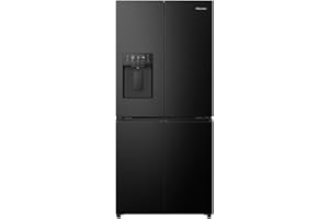 Hisense RQ5P470SYFD Cross Door/Freistehend/EEK D /35 dB/Total No Frost /483 L/My Fresh Choice/Metal Cooling/Multi-Schubladen-Design/Eis und Wasserspender/HxBxT 178,5 x 79,4 x 69,8 cm/Schwarz