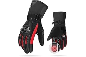 KEMIMOTO Guantes Moto Invierno, Guantes Moto Hombre con Impermeable de Manera Eficiente, Guantes Moto Homologados con Pantalla Táctil para Deportes al Aire Libre Esquí Motociclismo