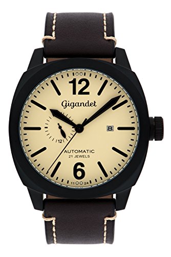 Gigandet Automatik Herren-Armbanduhr Red Baron III Fliegeruhr Uhr Datum Analog Braun Beige G16-006 Gigandet Automatik Herren-Armbanduhr Red Baron III Fliegeruhr Uhr Datum Analog Braun Beige G16-006